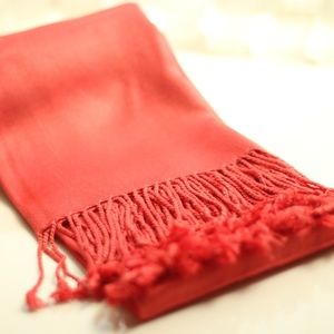 Last Piece NWT Crimson Coral Pashmina Women Scarf